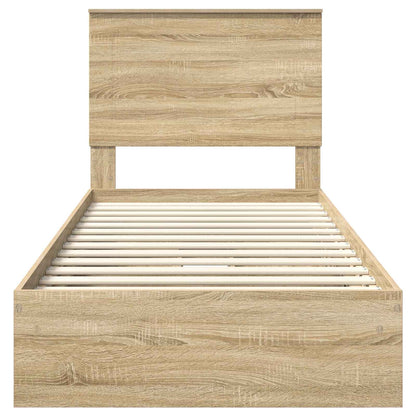 vidaXL Aufbewahrungsbett Sonoma-Eiche 90 x 190 cm Holzwerkstoff
