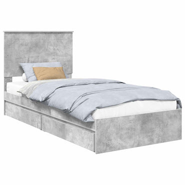 vidaXL Aufbewahrungsbett Beton Grau 90 x 190 cm Holzwerkstoff