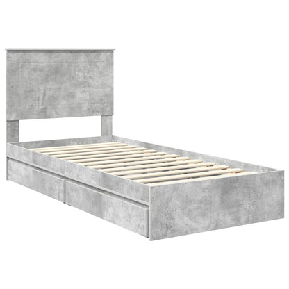vidaXL Aufbewahrungsbett Beton Grau 90 x 190 cm Holzwerkstoff