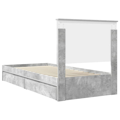 vidaXL Aufbewahrungsbett Beton Grau 90 x 190 cm Holzwerkstoff