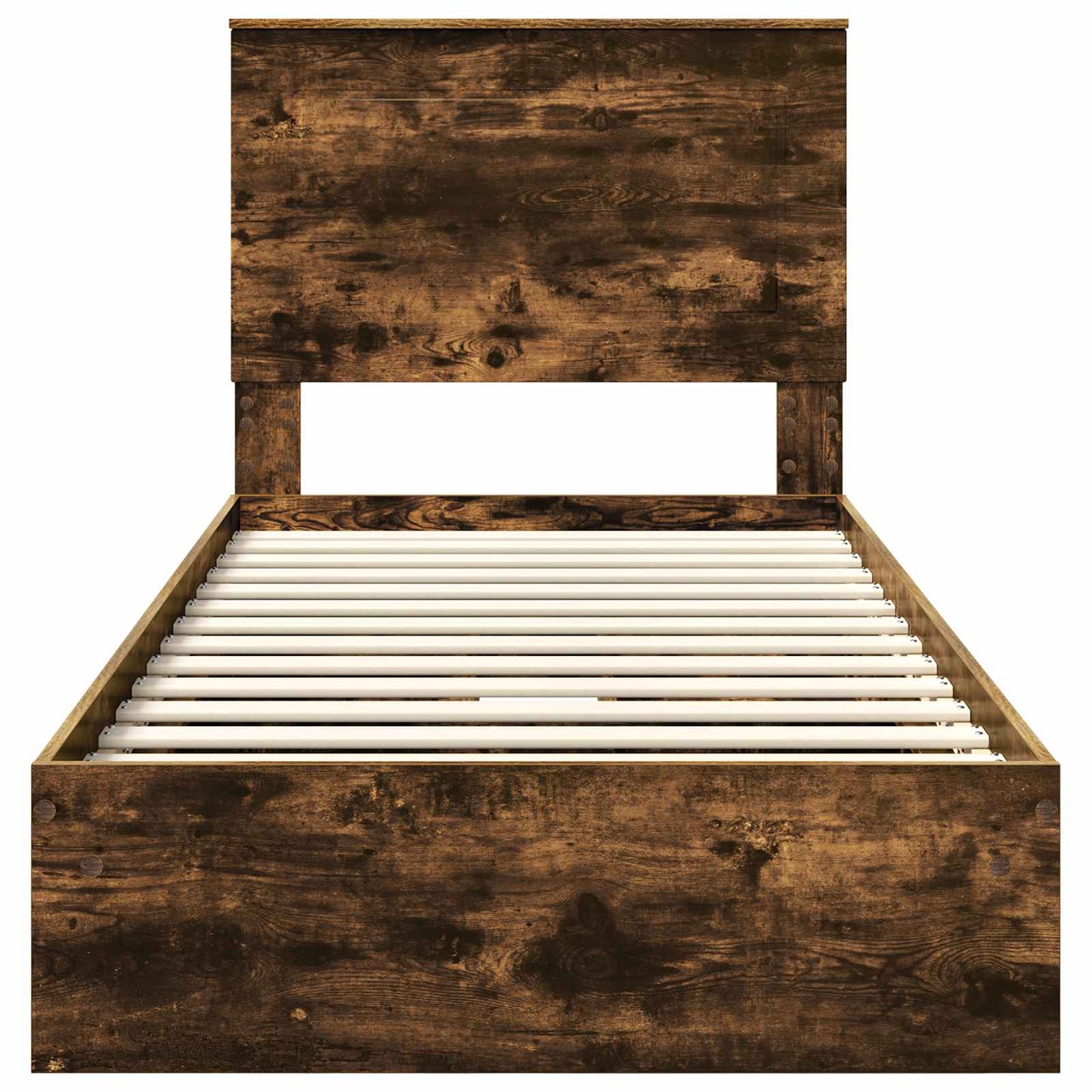 vidaXL Lit de rangement en aggloméré chêne fumé 90 x 190 cm