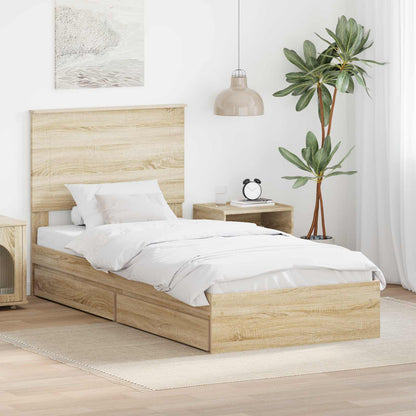 vidaXL Aufbewahrungsbett Sonoma-Eiche 90 x 200 cm Holzwerkstoff