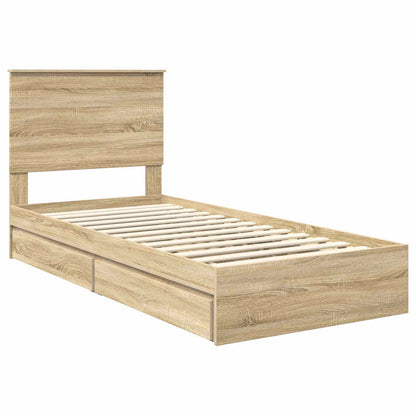 vidaXL Aufbewahrungsbett Sonoma-Eiche 90 x 200 cm Holzwerkstoff