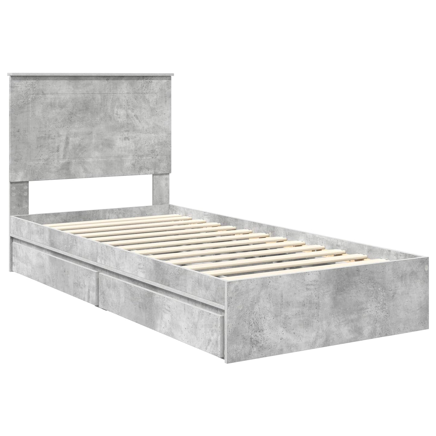 vidaXL Aufbewahrungsbett Beton Grau 90 x 200 cm Holzwerkstoff