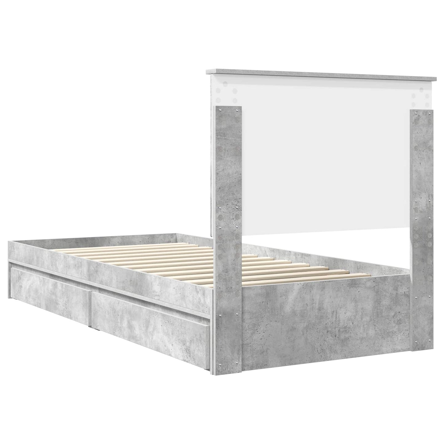 vidaXL Aufbewahrungsbett Beton Grau 90 x 200 cm Holzwerkstoff