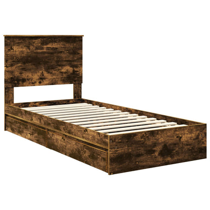vidaXL Aufbewahrungsbett Geräucherte Eiche 90 x 200 cm Holzwerkstoff