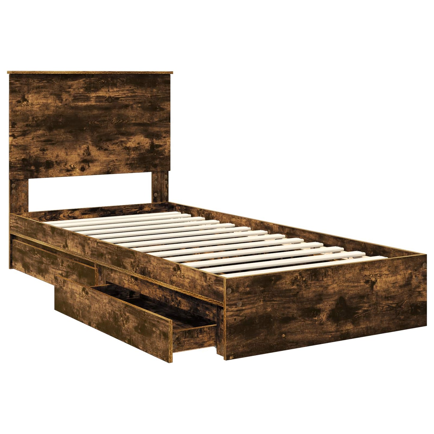 vidaXL Aufbewahrungsbett Geräucherte Eiche 90 x 200 cm Holzwerkstoff