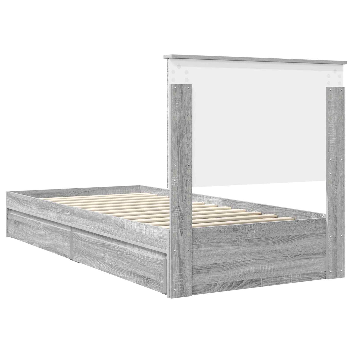 vidaXL Lit de rangement gris sonoma 90 x 200 cm Aggloméré