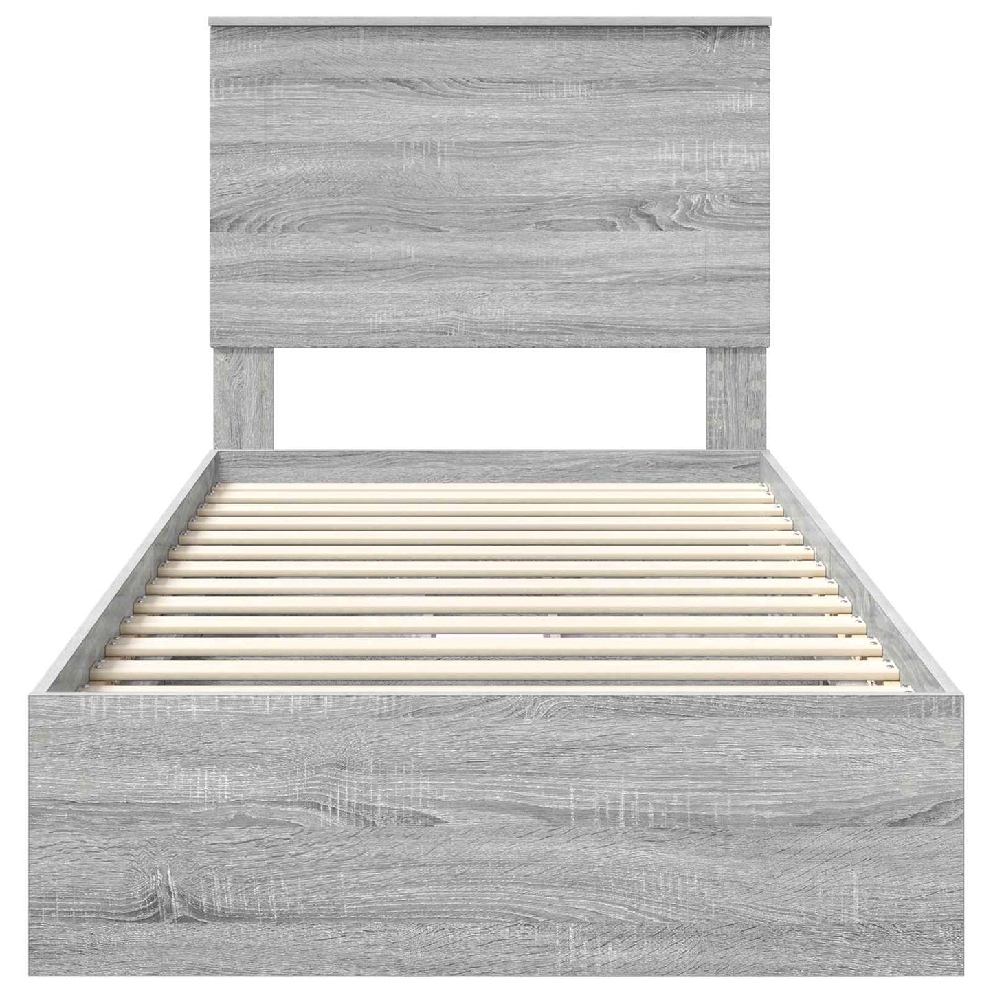vidaXL Lit de rangement gris sonoma 90 x 200 cm Aggloméré