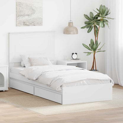 vidaXL Aufbewahrungsbett mit Kopfteil Weiß 75 x 190 cm Holzwerkstoff