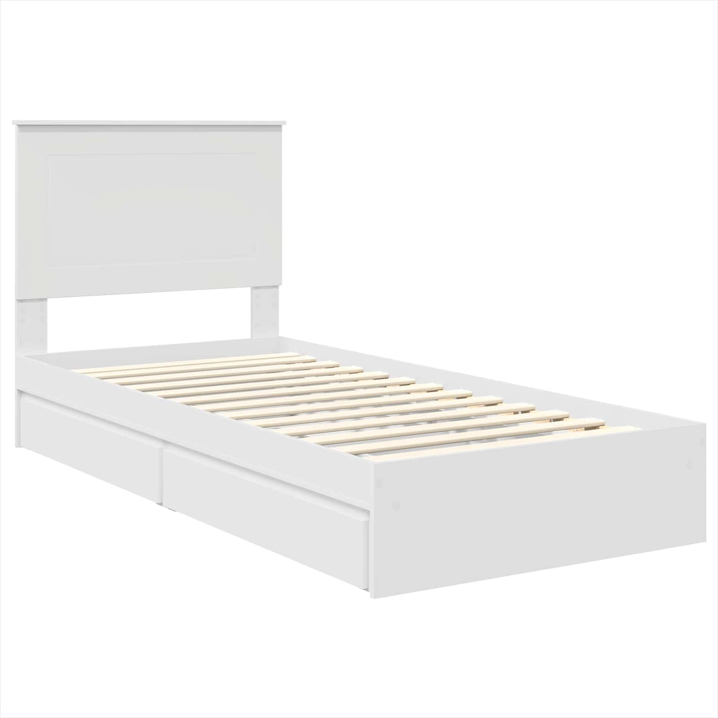 vidaXL Aufbewahrungsbett mit Kopfteil Weiß 75 x 190 cm Holzwerkstoff