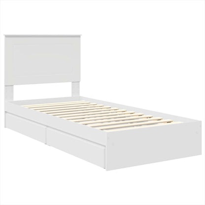 vidaXL Aufbewahrungsbett mit Kopfteil Weiß 75 x 190 cm Holzwerkstoff