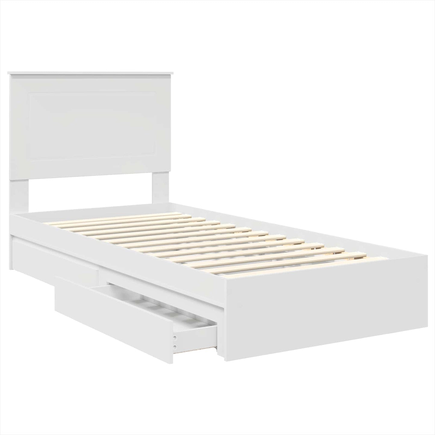 vidaXL Aufbewahrungsbett mit Kopfteil Weiß 75 x 190 cm Holzwerkstoff