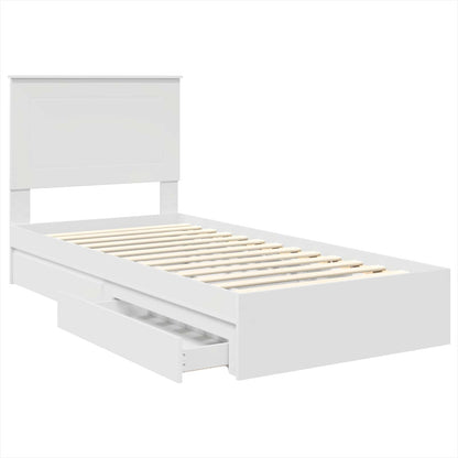 vidaXL Aufbewahrungsbett mit Kopfteil Weiß 75 x 190 cm Holzwerkstoff