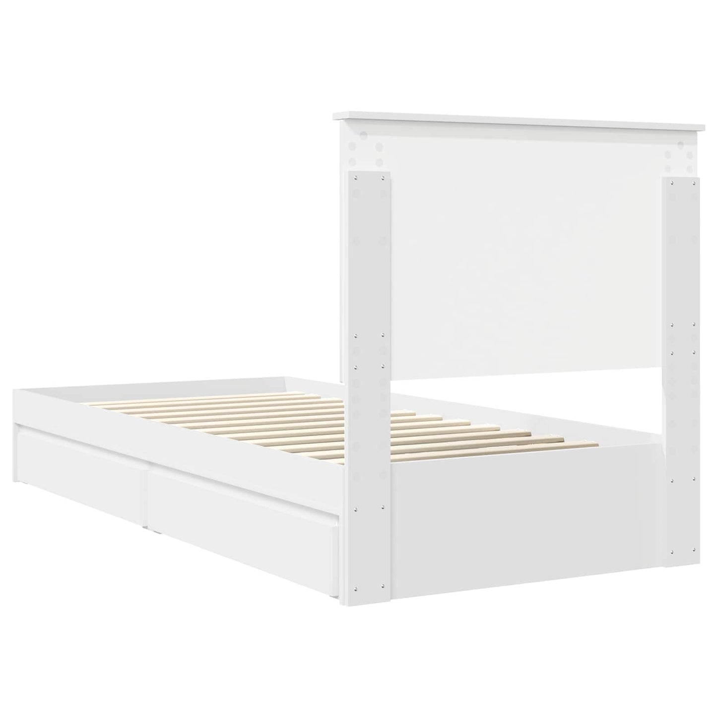 vidaXL Aufbewahrungsbett mit Kopfteil Weiß 75 x 190 cm Holzwerkstoff