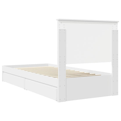 vidaXL Aufbewahrungsbett mit Kopfteil Weiß 75 x 190 cm Holzwerkstoff