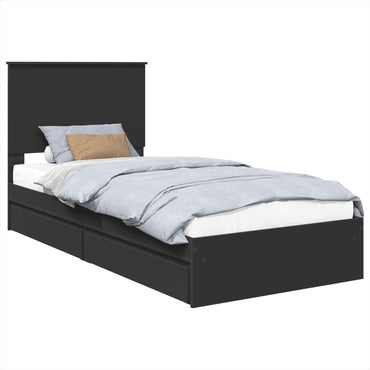 vidaXL Aufbewahrungsbett Schwarz 75 x 190 cm Holzwerkstoff