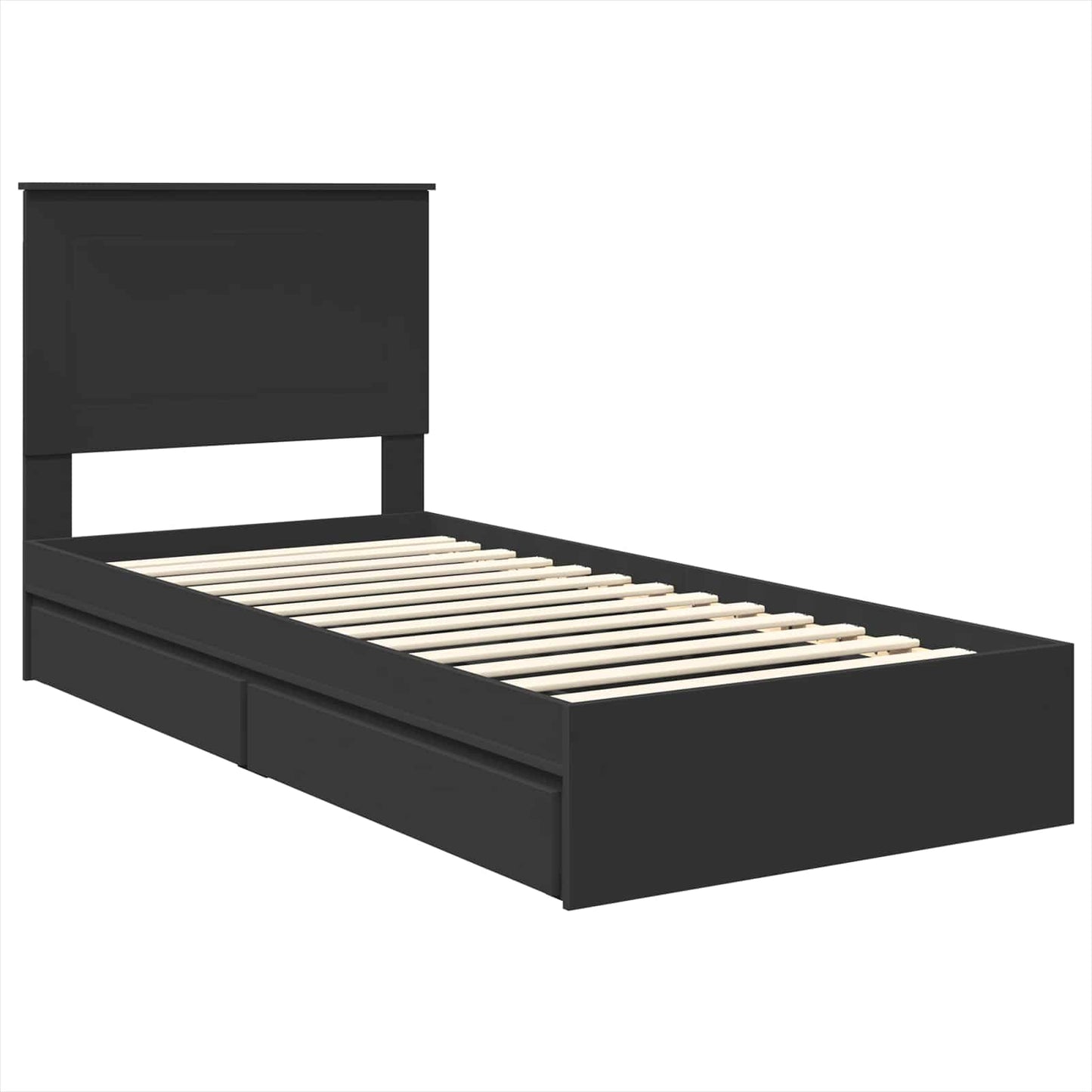 vidaXL Aufbewahrungsbett Schwarz 75 x 190 cm Holzwerkstoff