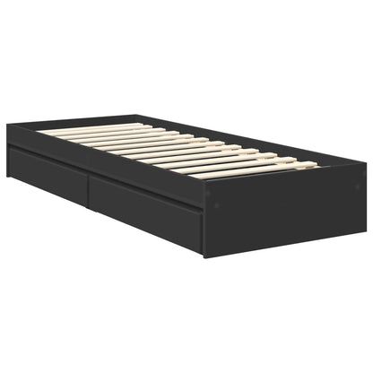 vidaXL Aufbewahrungsbett Schwarz 75 x 190 cm Holzwerkstoff