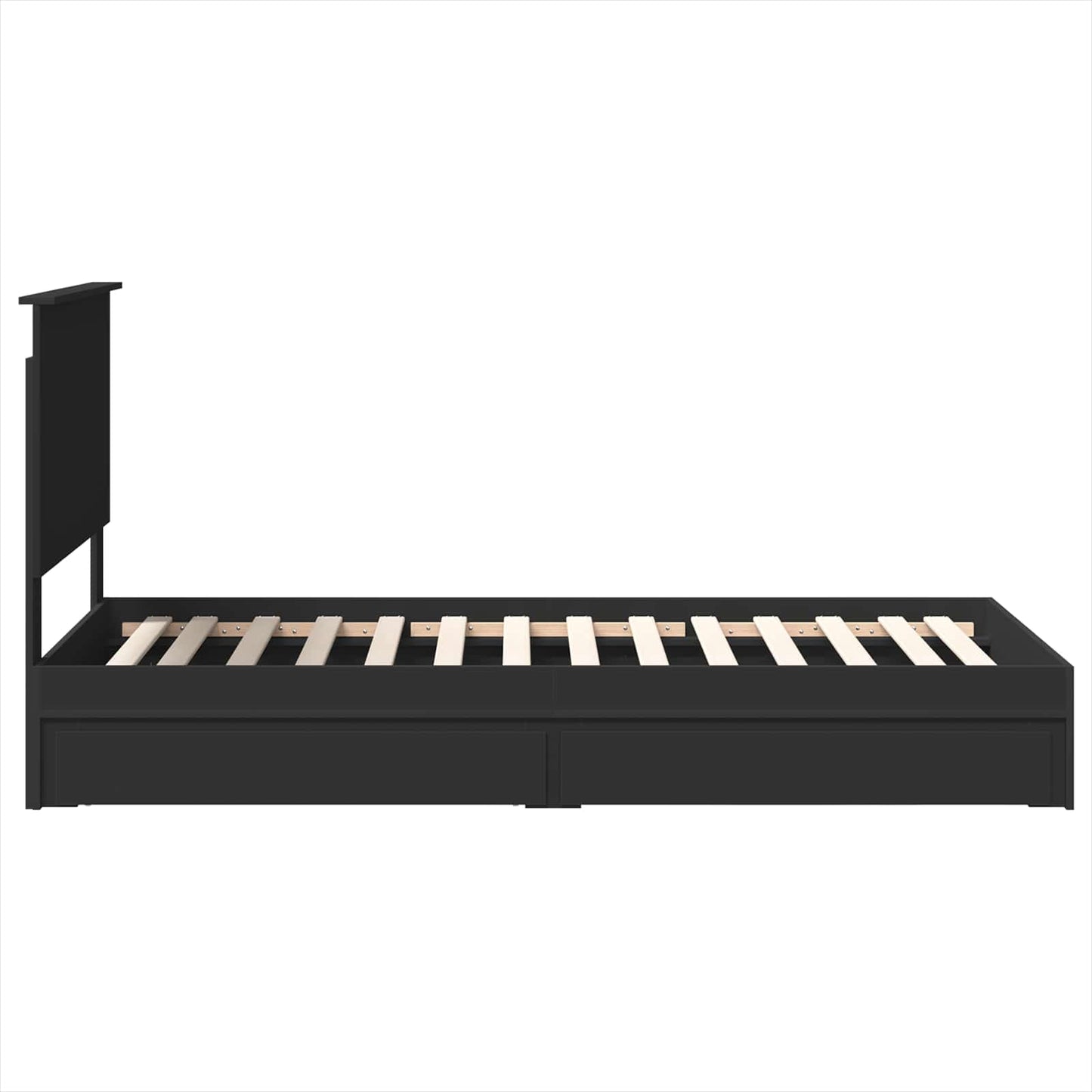 vidaXL Aufbewahrungsbett Schwarz 75 x 190 cm Holzwerkstoff