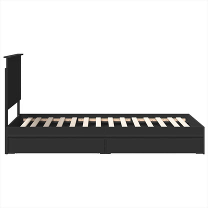 vidaXL Aufbewahrungsbett Schwarz 75 x 190 cm Holzwerkstoff