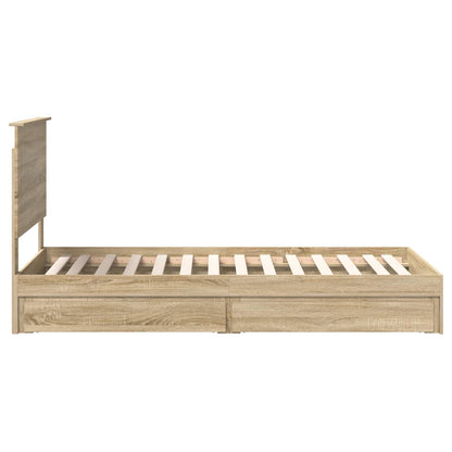 vidaXL Aufbewahrungsbett Sonoma-Eiche 75 x 190 cm Holzwerkstoff