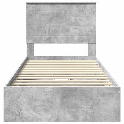 vidaXL Aufbewahrungsbett Beton Grau 75 x 190 cm Holzwerkstoff