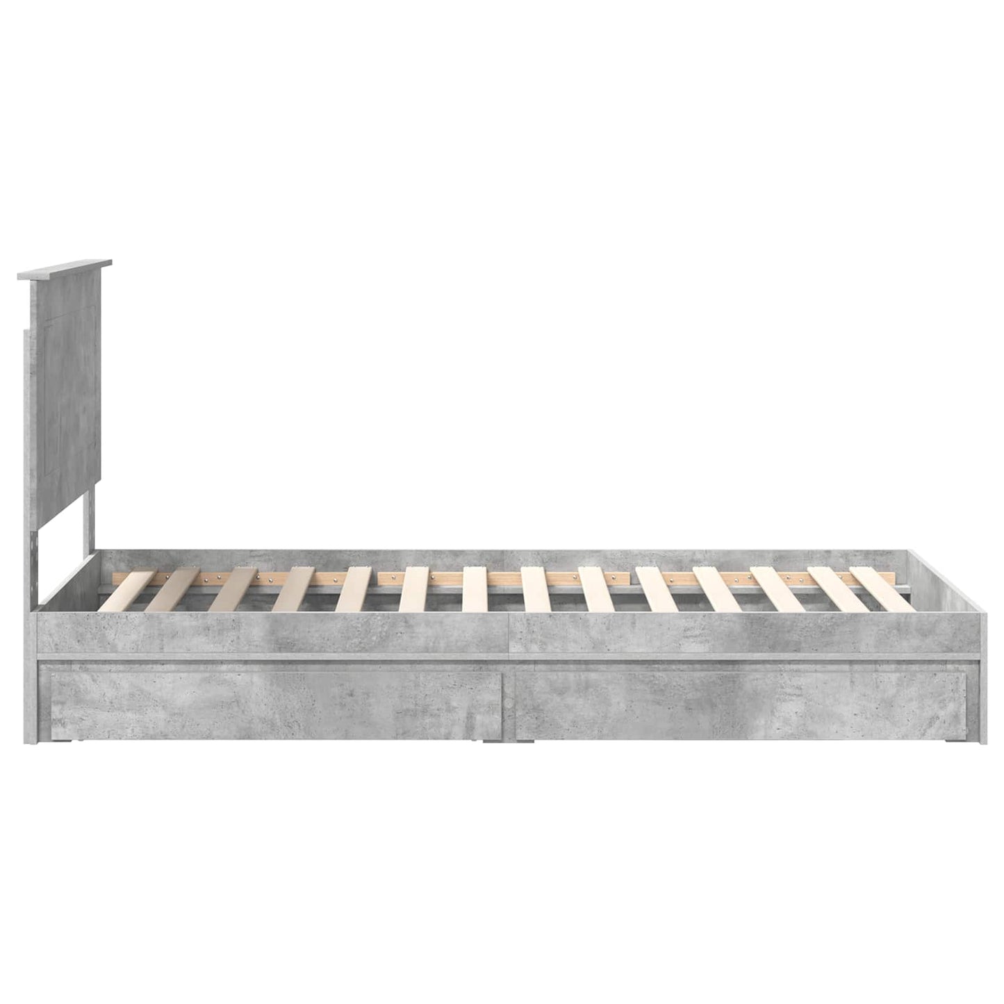 vidaXL Aufbewahrungsbett Beton Grau 75 x 190 cm Holzwerkstoff