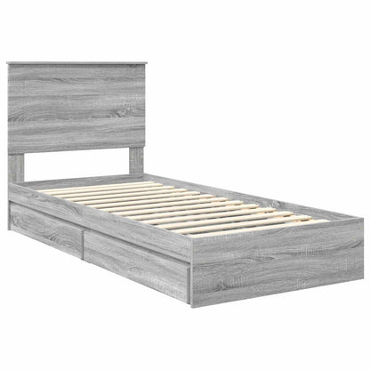 vidaXL Aufbewahrungsbett Graues Sonoma 75 x 190 cm Holzwerkstoff
