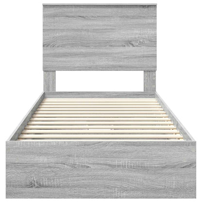 vidaXL Aufbewahrungsbett Graues Sonoma 75 x 190 cm Holzwerkstoff