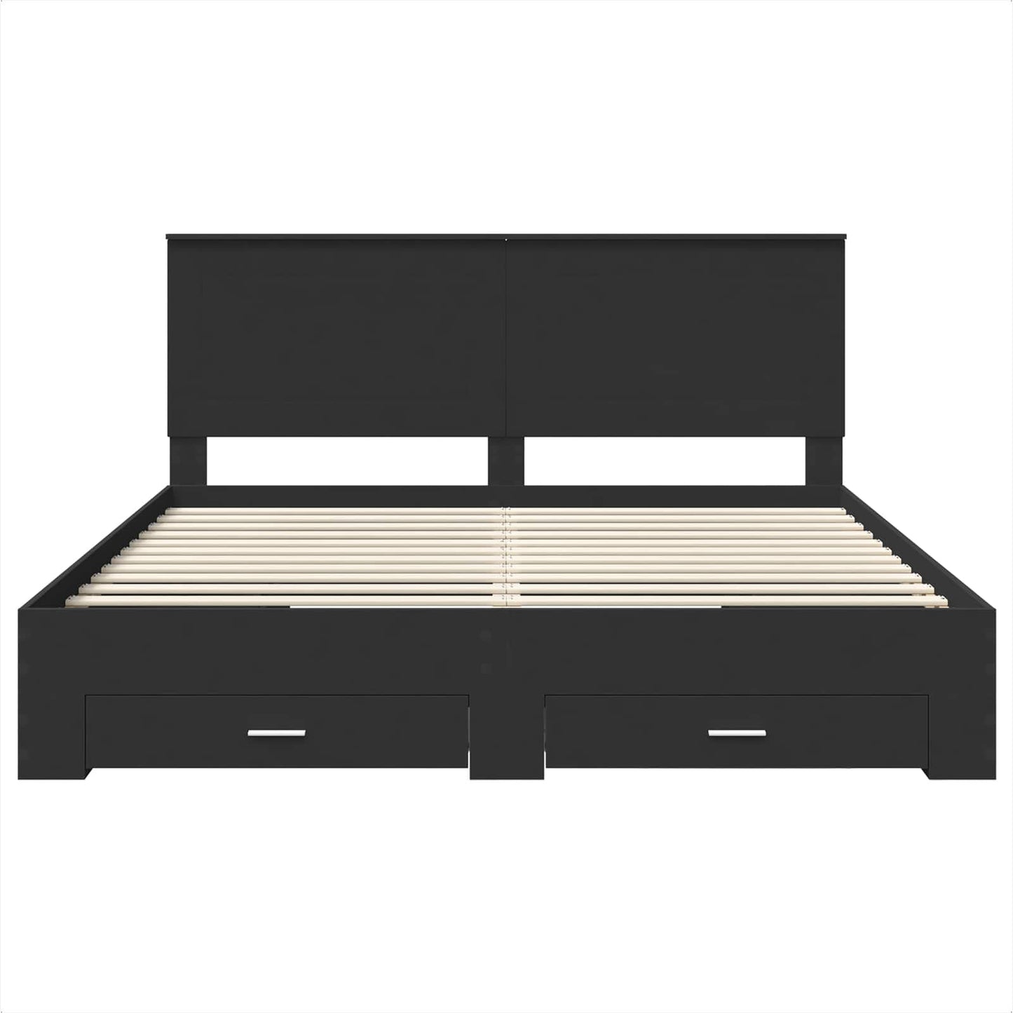 vidaXL Bettrahmen Schwarz und Silber 200 x 200 cm Holzwerkstoff