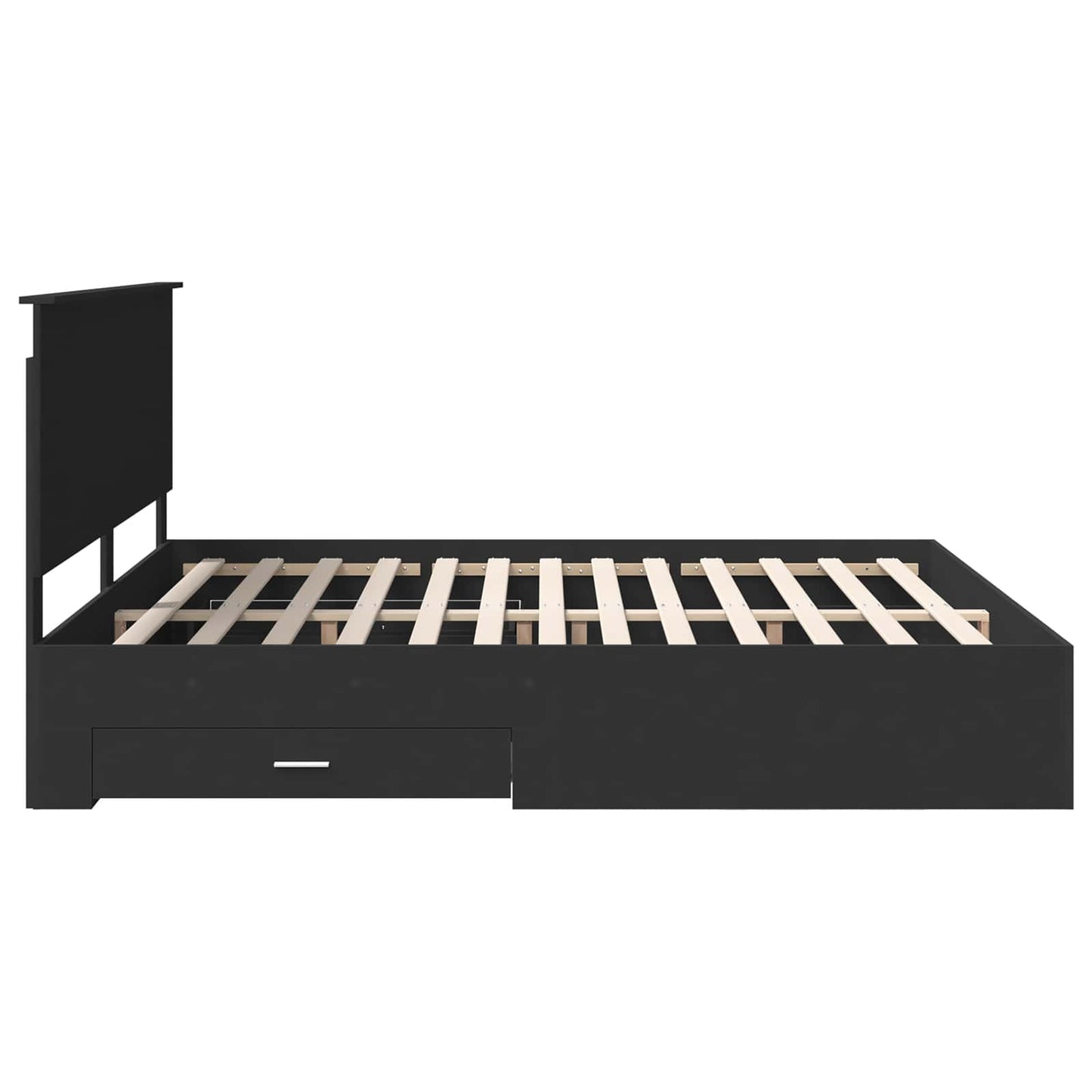 vidaXL Bettrahmen Schwarz und Silber 200 x 200 cm Holzwerkstoff