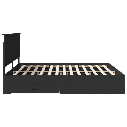 vidaXL Bettrahmen Schwarz und Silber 200 x 200 cm Holzwerkstoff