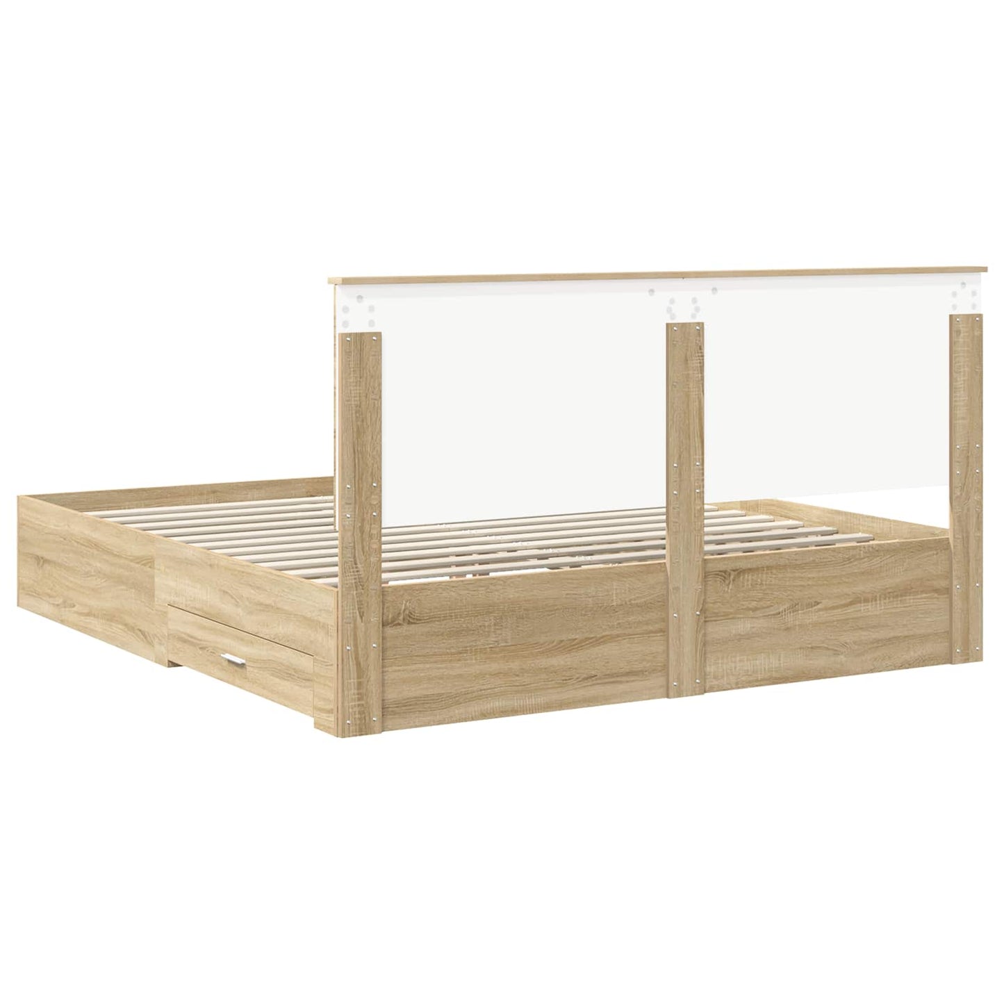 vidaXL Bettrahmen mit Kopfteil Sonoma-Eiche 200 x 200 cm Holzwerkstoff