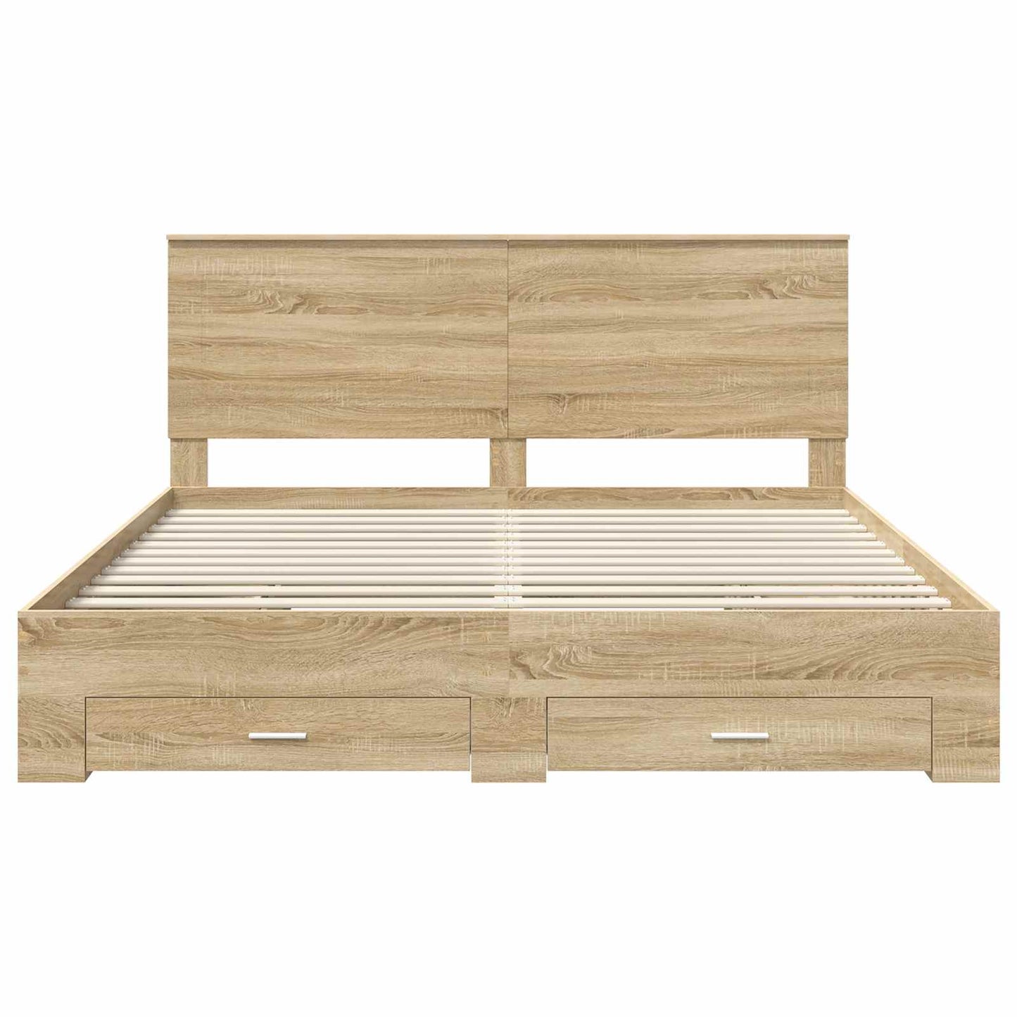 vidaXL Bettrahmen mit Kopfteil Sonoma-Eiche 200 x 200 cm Holzwerkstoff