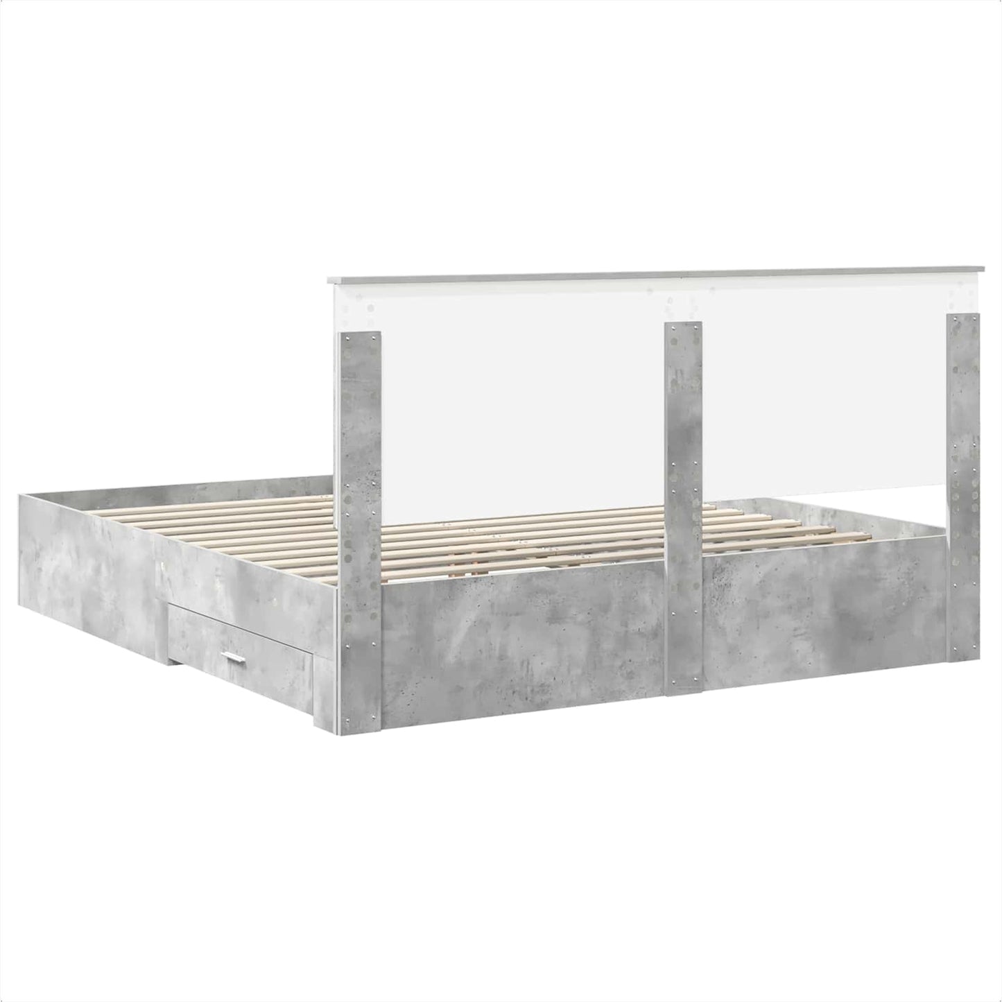 vidaXL Bettrahmen mit Kopfteil Beton Grau 200 x 200 cm Holzwerkstoff