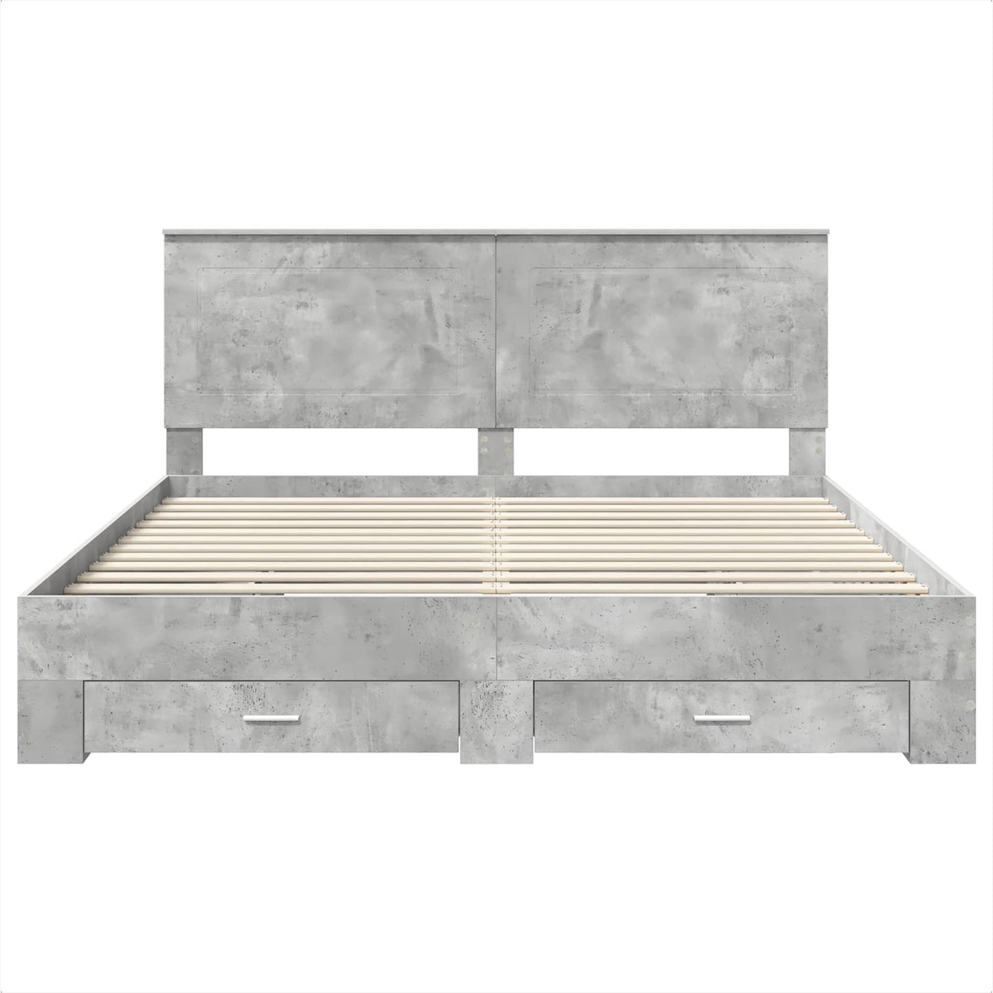vidaXL Bettrahmen mit Kopfteil Beton Grau 200 x 200 cm Holzwerkstoff