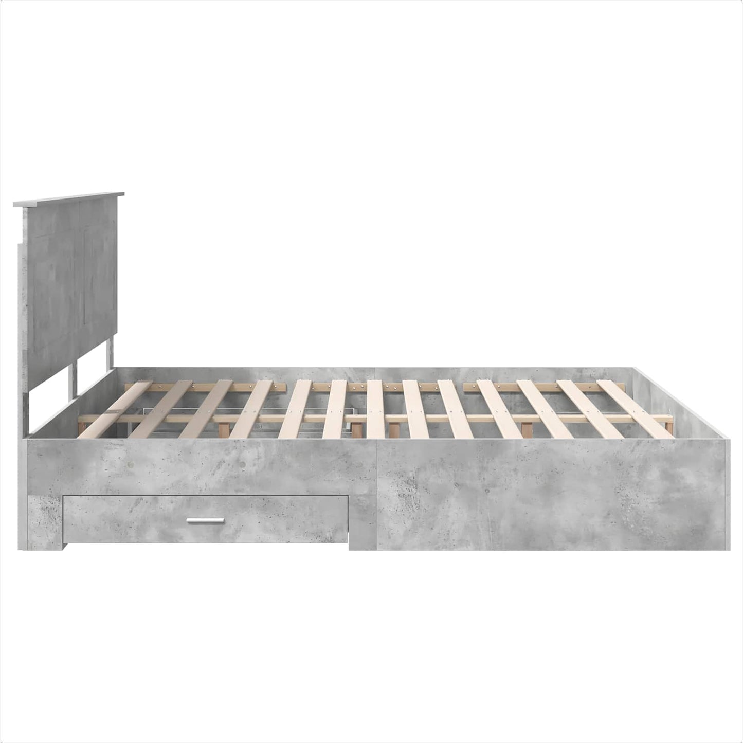 vidaXL Bettrahmen mit Kopfteil Beton Grau 200 x 200 cm Holzwerkstoff