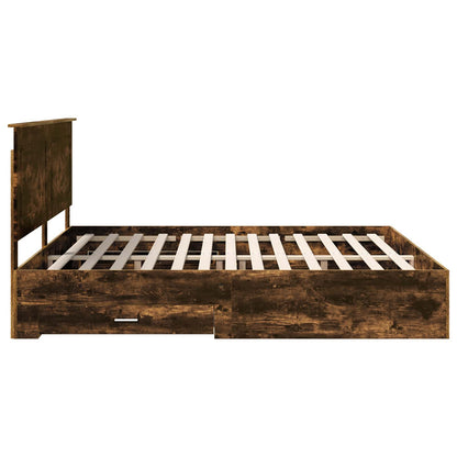Bettrahmen Geräucherte Eiche 200 x 200 cm Holzwerkstoff