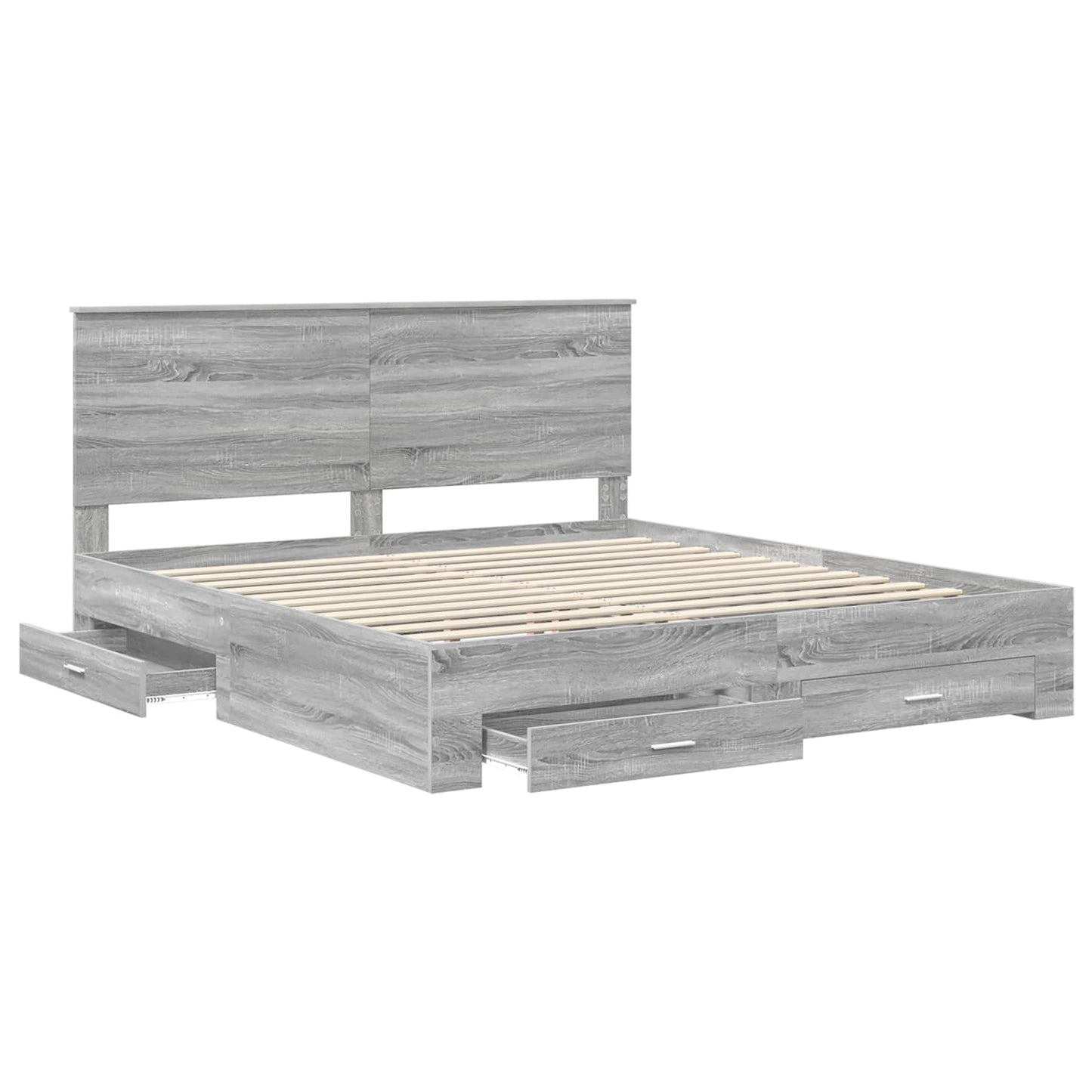 vidaXL Bettrahmen Graues Sonoma 200 x 200 cm Holzwerkstoff