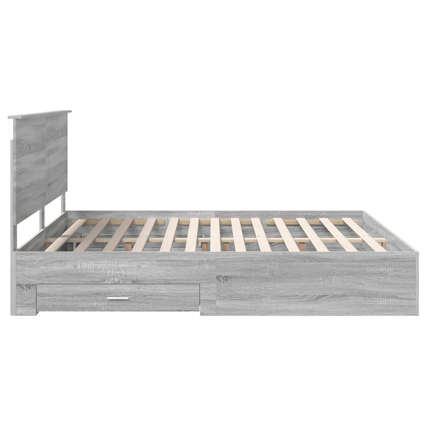 vidaXL Bettrahmen Graues Sonoma 200 x 200 cm Holzwerkstoff