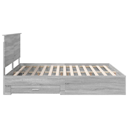 vidaXL Bettrahmen Graues Sonoma 200 x 200 cm Holzwerkstoff