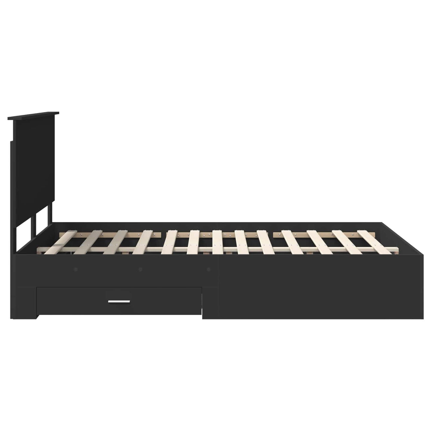 vidaXL Bettrahmen mit Kopfteil Schwarz 160 x 200 cm Holzwerkstoff