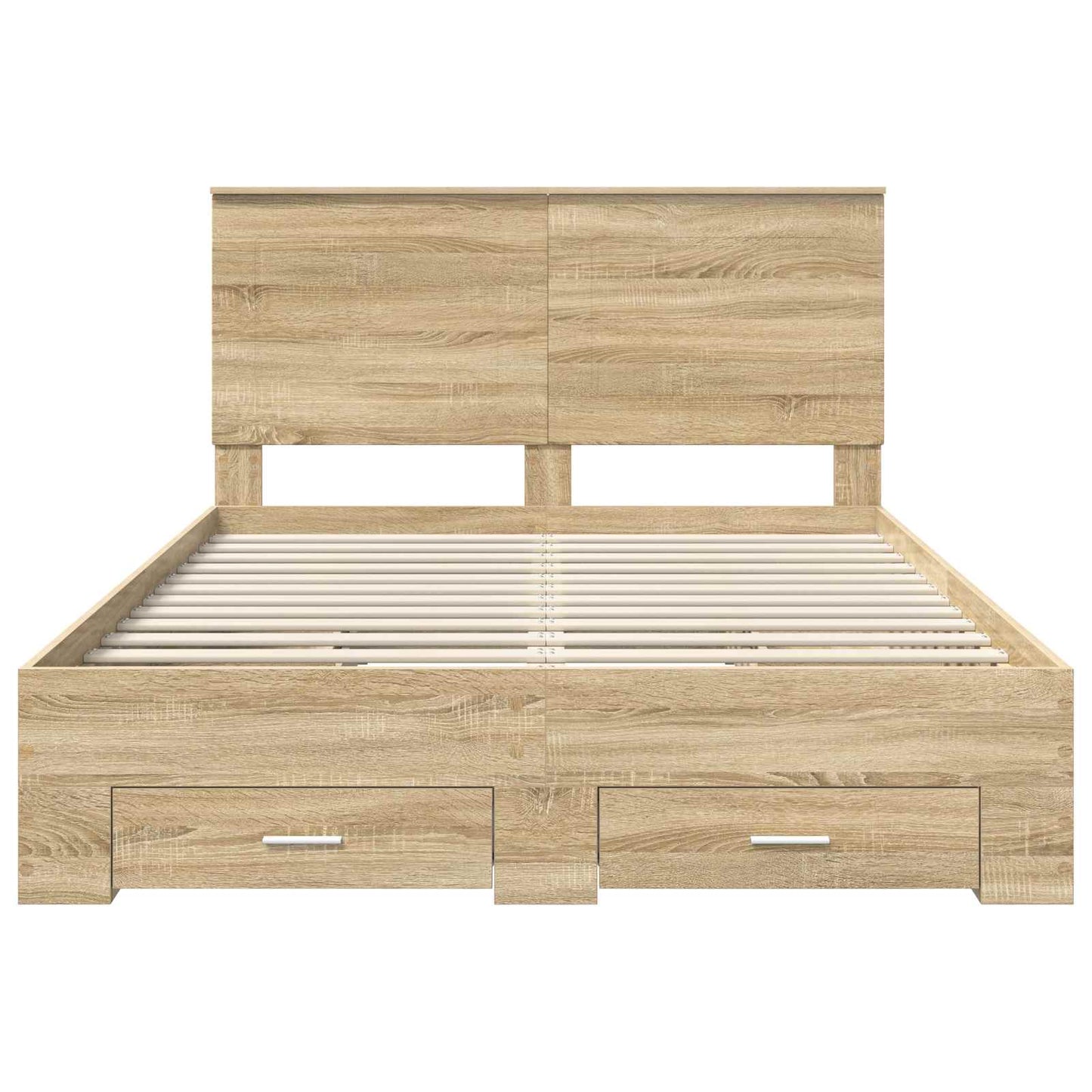 vidaXL Bettrahmen mit Kopfteil Sonoma-Eiche 140 x 190 cm Holzwerkstoff