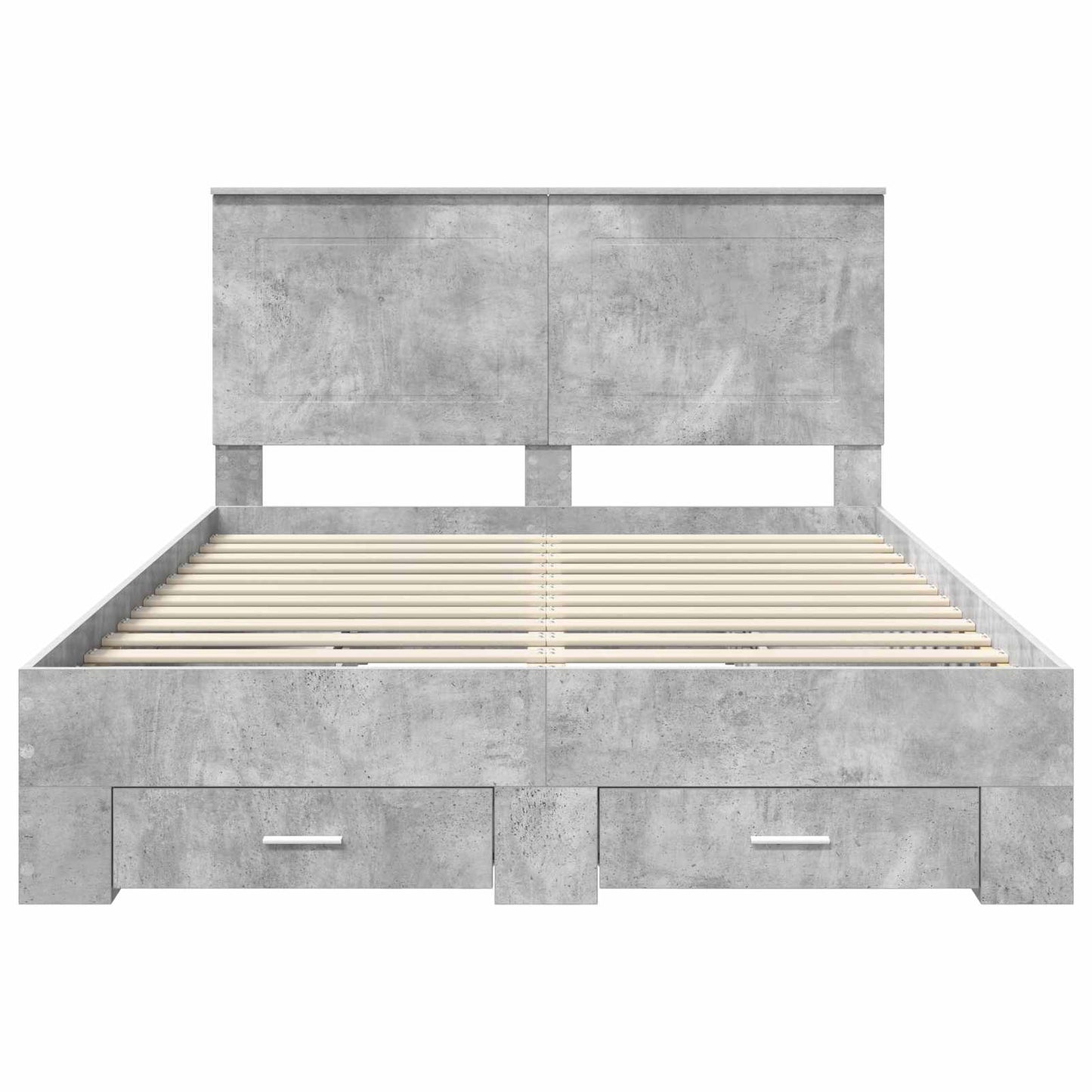 vidaXL Bettrahmen mit Kopfteil Beton Grau 140 x 200 cm Holzwerkstoff