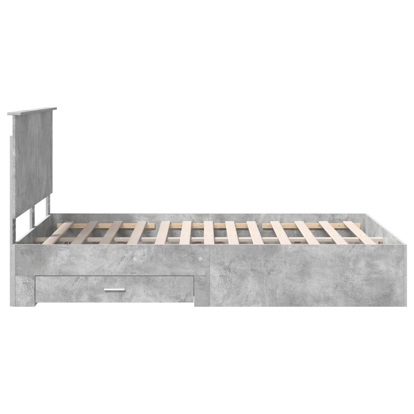 vidaXL Bettrahmen mit Kopfteil Beton Grau 140 x 200 cm Holzwerkstoff