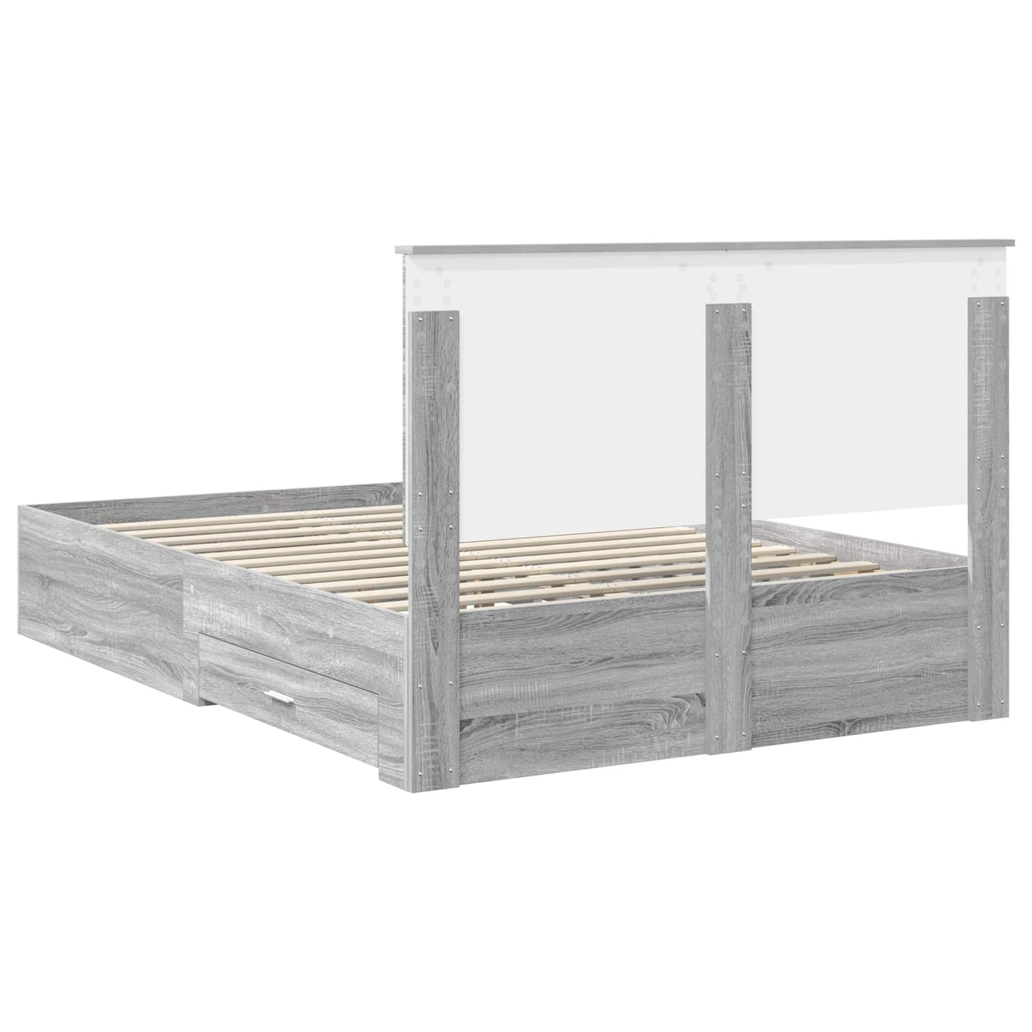vidaXL Bettrahmen Graues Sonoma 140 x 200 cm Holzwerkstoff