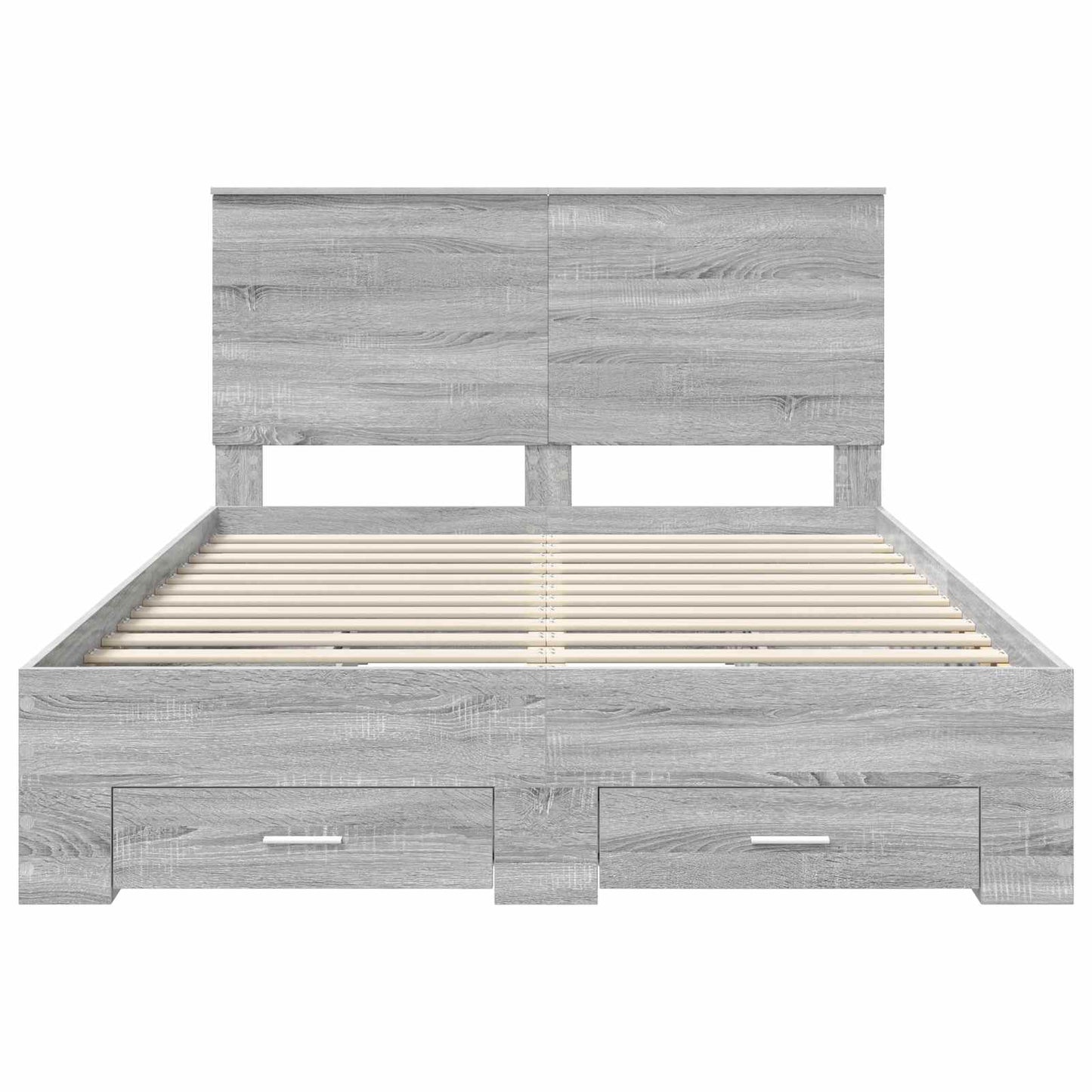 vidaXL Bettrahmen Graues Sonoma 140 x 200 cm Holzwerkstoff
