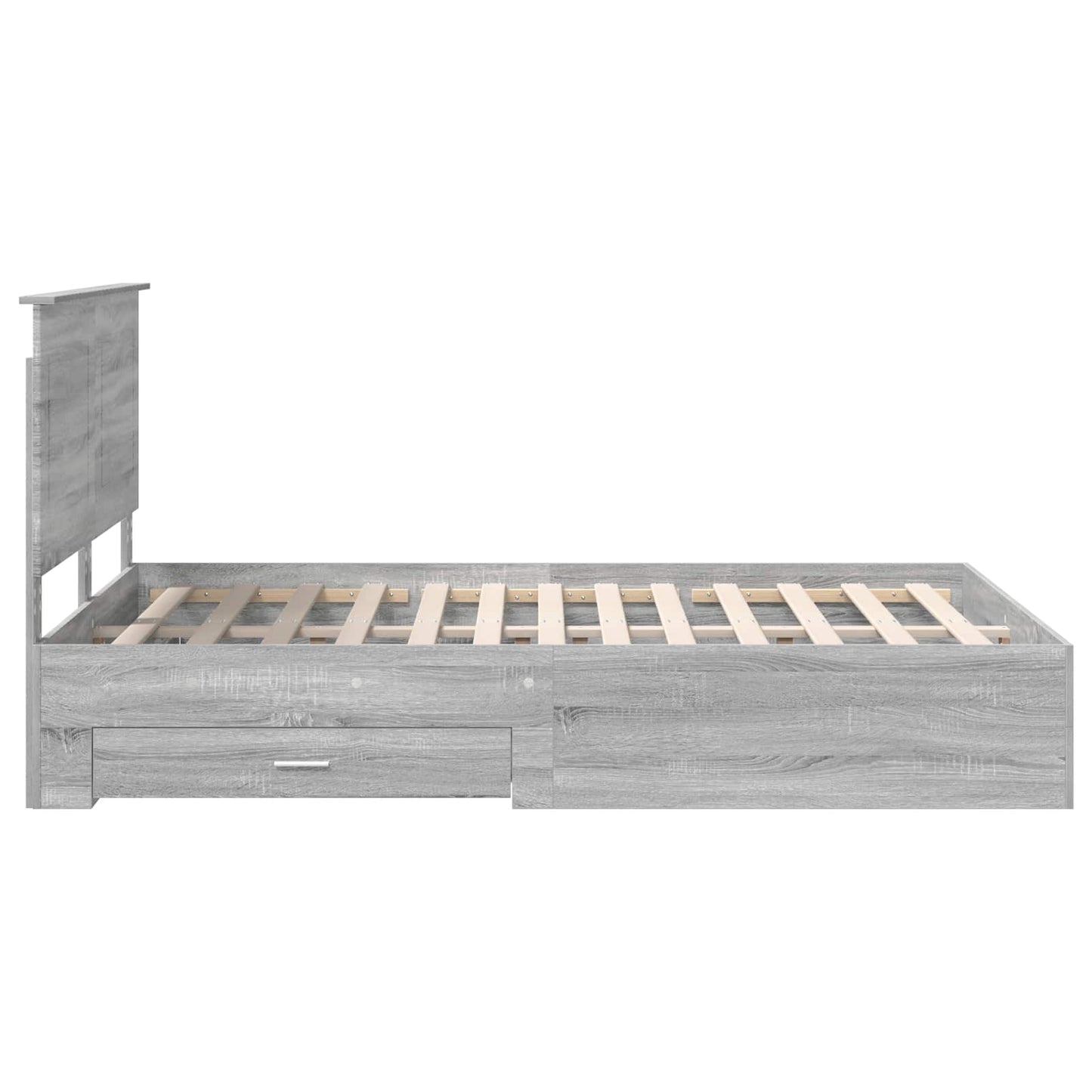 vidaXL Bettrahmen Graues Sonoma 140 x 200 cm Holzwerkstoff
