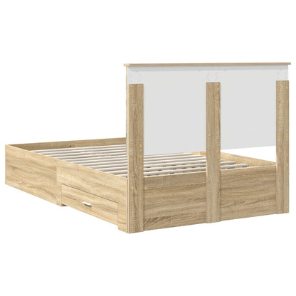 Bettrahmen mit Kopfteil Sonoma-Eiche 135 x 190 cm Holzwerkstoff